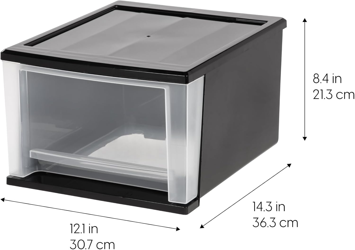 IRIS USA 6 Qt. Plastic Drawer Storage Organizer Stacking Drawers, 8-Pack, Stackable Unit with Sliding Drawer for Clothes Bedroom Kitchen Under Sink Pantry Craft Room Bathroom Dorm Office, Black