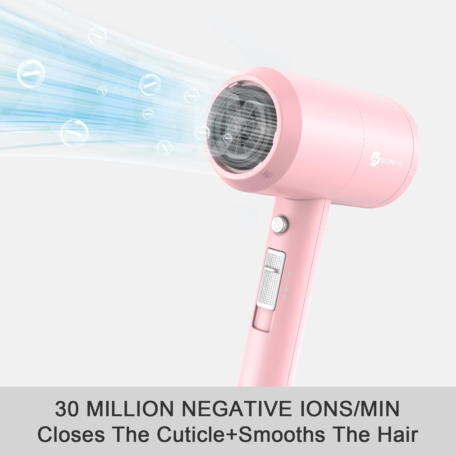 slopehill Professional Ionic Hair Dryer, Powerful 1800W Fast Drying Low Noise Blow Dryer with 2 Concentrator Nozzle 1 Diffuser Attachments for Home Salon Travel (Mocha Mousse)