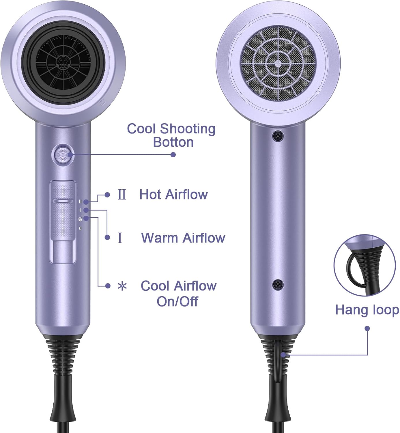 slopehill Professional Ionic Hair Dryer, Powerful 1800W Fast Drying Low Noise Blow Dryer with 2 Concentrator Nozzle 1 Diffuser Attachments for Home Salon Travel (Mocha Mousse)