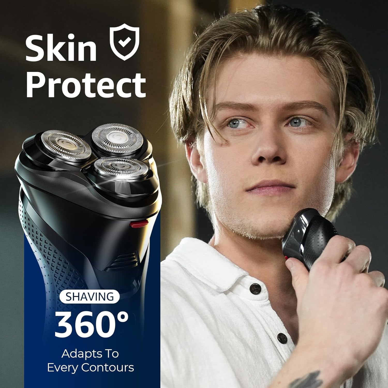 Cordless Electric Razor for Men: 3-in-1 Shaver for Beard/Nose/Sideburns - IPX7 Waterproof Travel Kit - Turbo Speed & Precision Blades