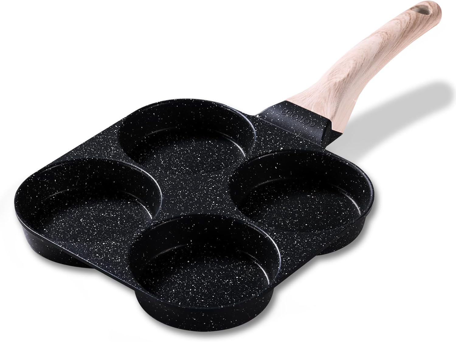 CAROTE Egg Pan Omelette Pan, 4-Cup Nonstick Granite Omelette Skillet - Pancake Pan and Healthy Egg Cooker Suitable for Gas Stove & Induction Cookware