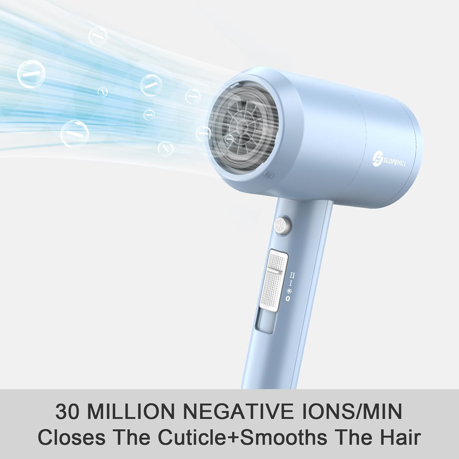 slopehill Professional Ionic Hair Dryer, Powerful 1800W Fast Drying Low Noise Blow Dryer with 2 Concentrator Nozzle 1 Diffuser Attachments for Home Salon Travel (Mocha Mousse)