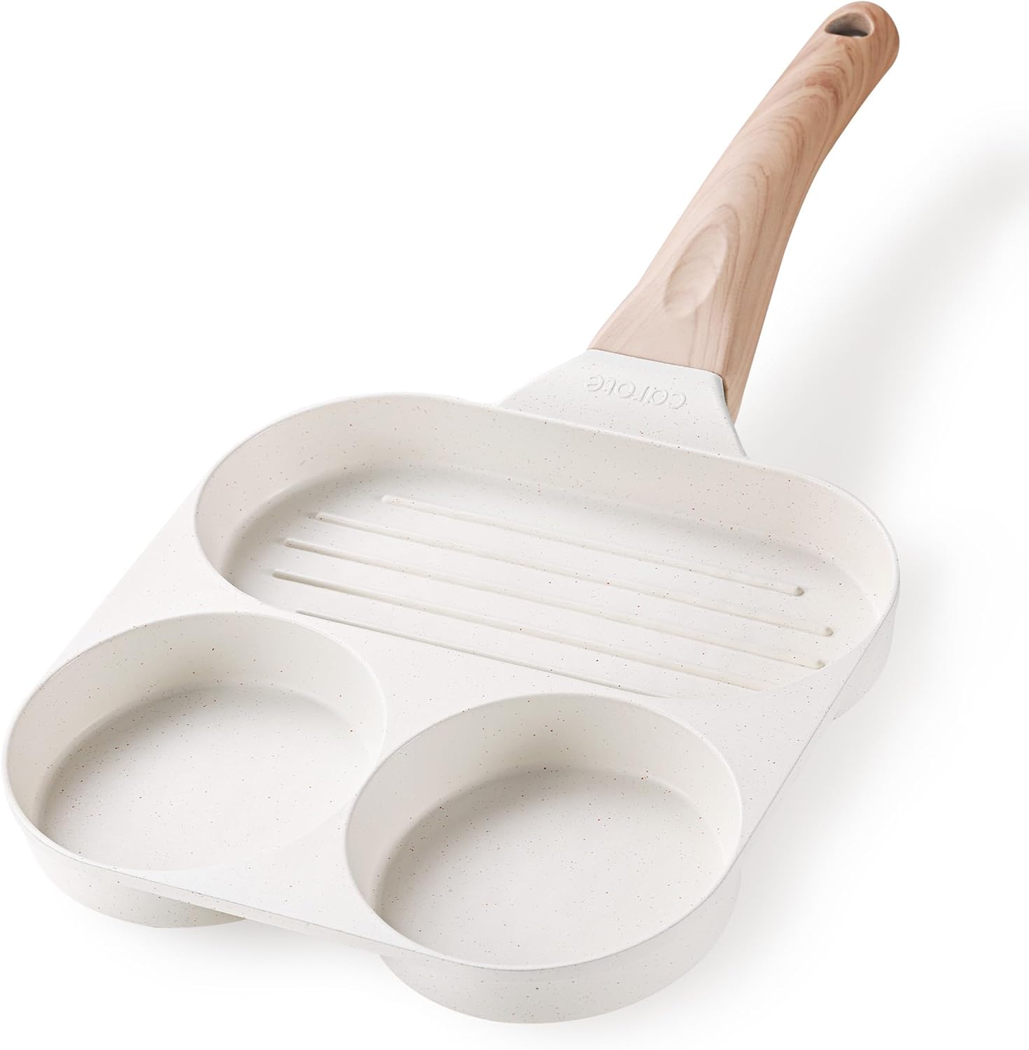 CAROTE Egg Pan Omelette Pan, 4-Cup Nonstick Granite Omelette Skillet - Pancake Pan and Healthy Egg Cooker Suitable for Gas Stove & Induction Cookware