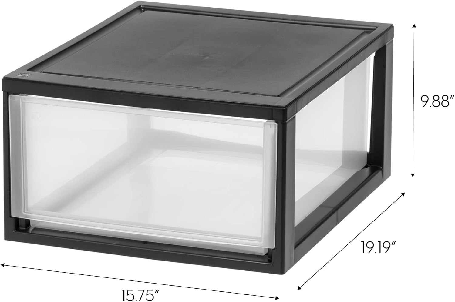 IRIS USA 6 Qt. Plastic Drawer Storage Organizer Stacking Drawers, 8-Pack, Stackable Unit with Sliding Drawer for Clothes Bedroom Kitchen Under Sink Pantry Craft Room Bathroom Dorm Office, Black