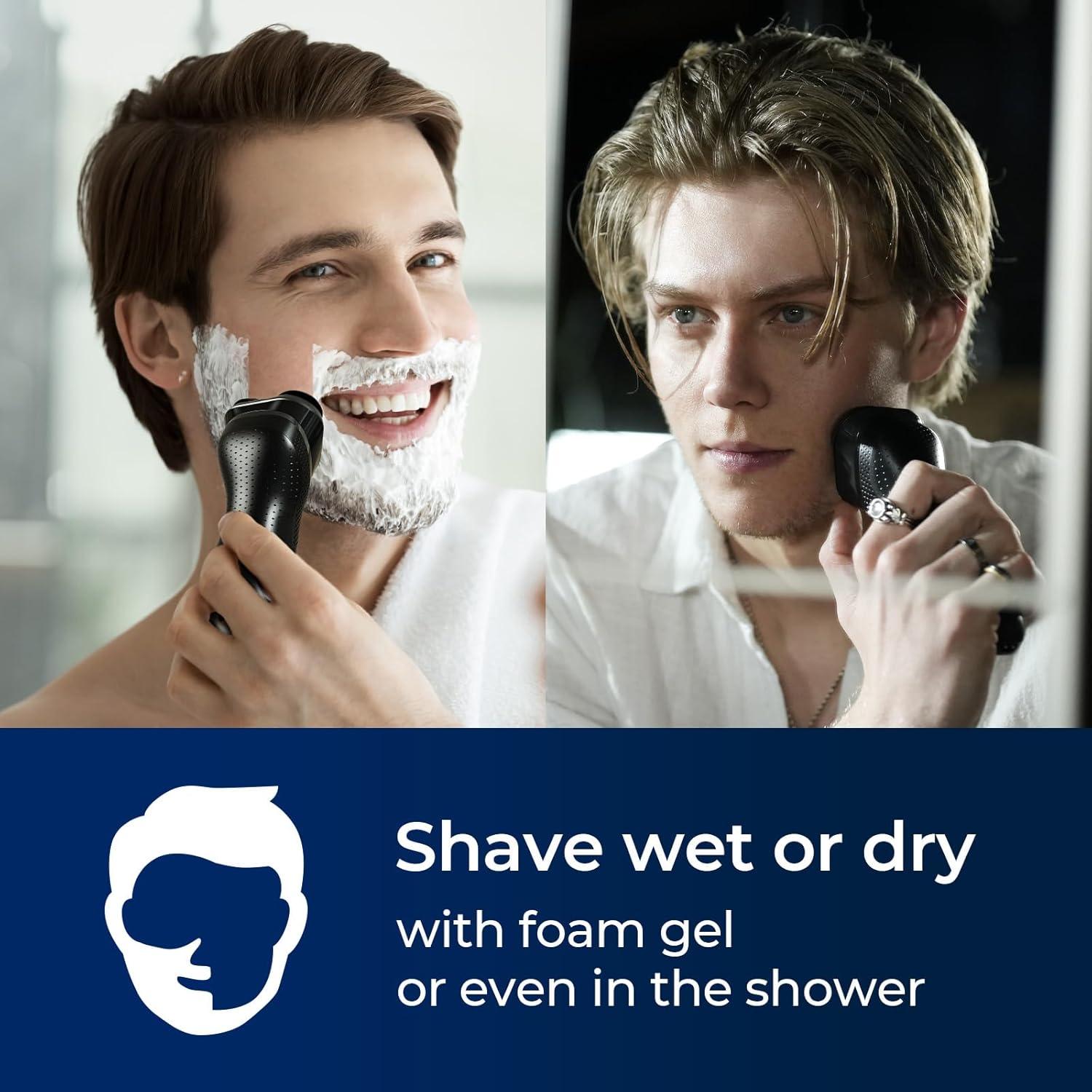 Cordless Electric Razor for Men: 3-in-1 Shaver for Beard/Nose/Sideburns - IPX7 Waterproof Travel Kit - Turbo Speed & Precision Blades